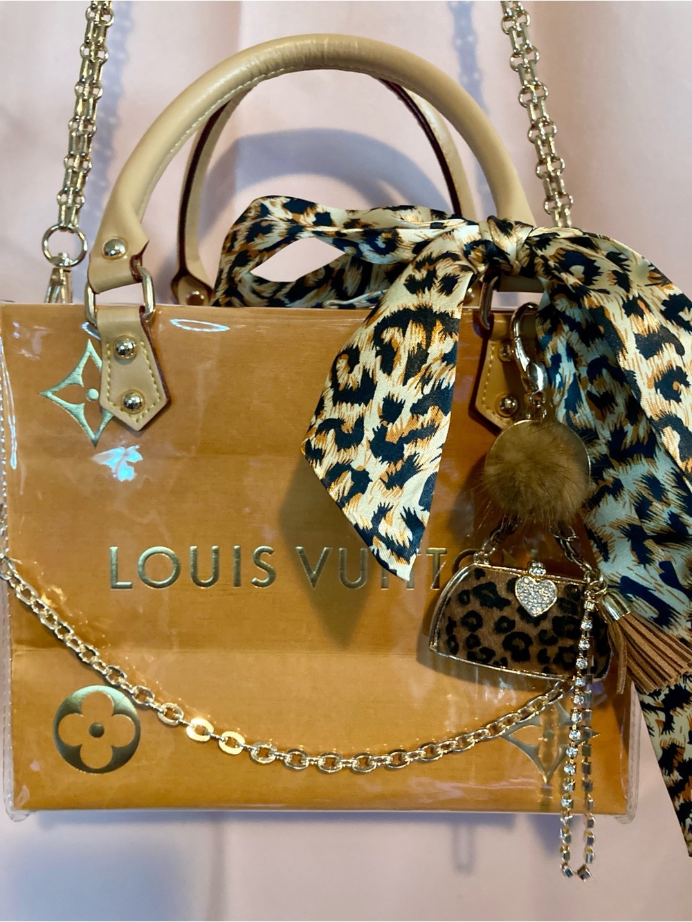 Louis Vuitton Orange Patent Top-Handle  Shopping Tote with Gold Hardware